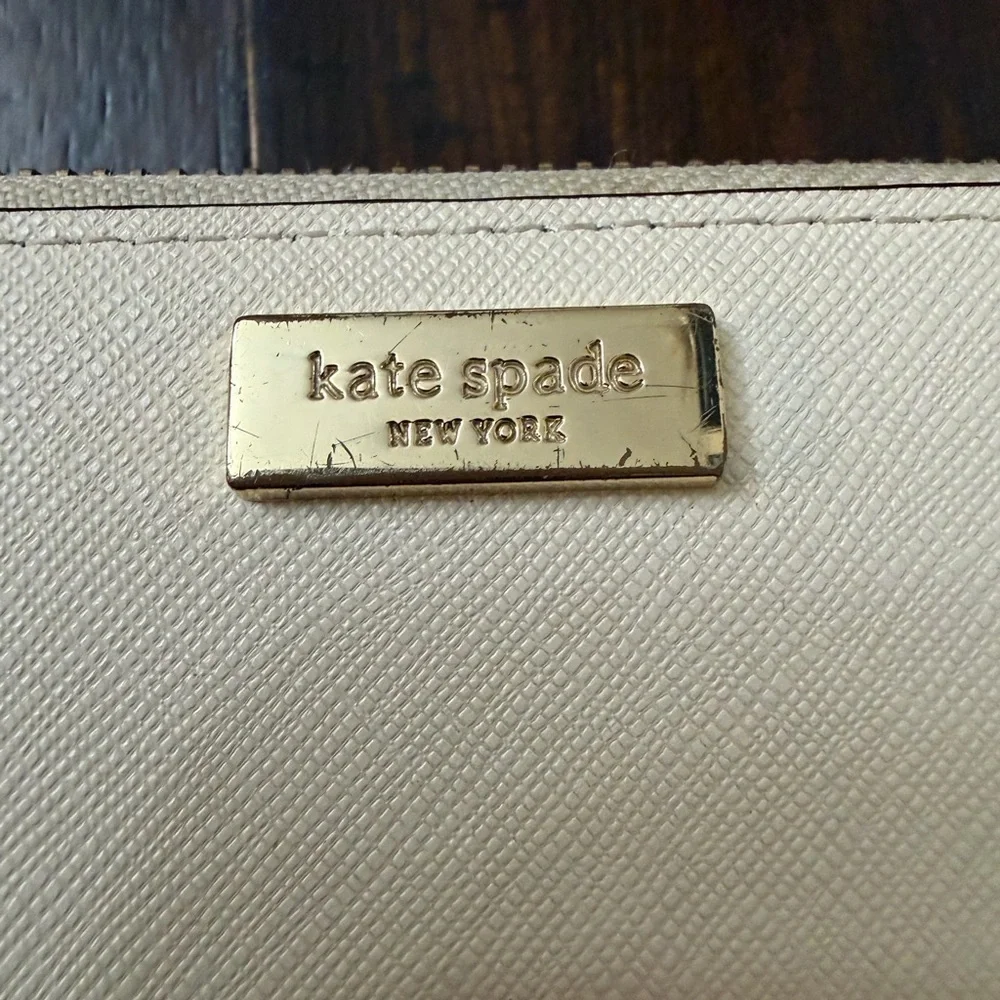 Kate Spade Beige Wallet with Gold Accent